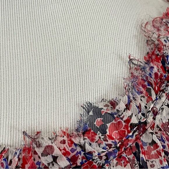 Et Vous Paris Floral Silk Peasant Style Blouse Red Purple M - Picture 6 of 6